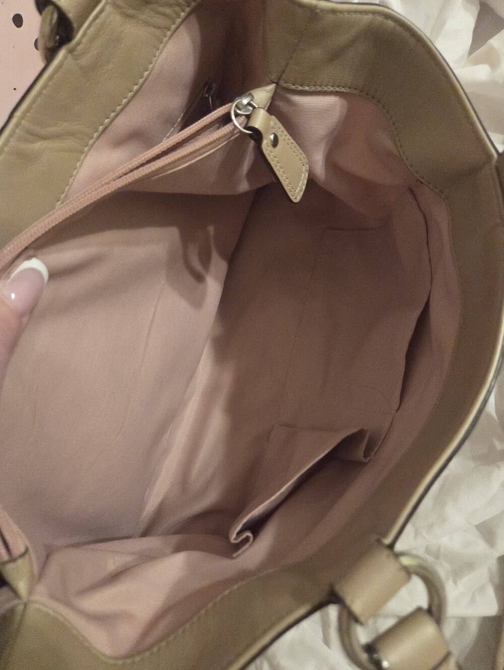 Coach F18805 Ashley Pink and Beige Signature Circle Print Shoulder Tote - Picture 6 of 12